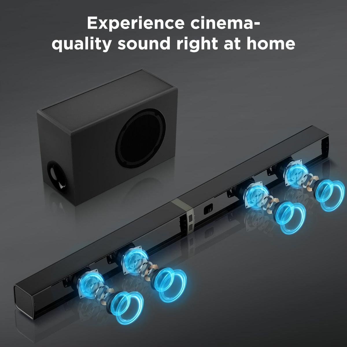 Soundbar with Subwoofer 2.1CH, Detachable Tower Speaker Design, Bluetooth 5.0 Wireless, ARC/Optical/AUX, Deep Bass Home Theater TV Speaker System, Remote Control, for Smart TV PC Gaming