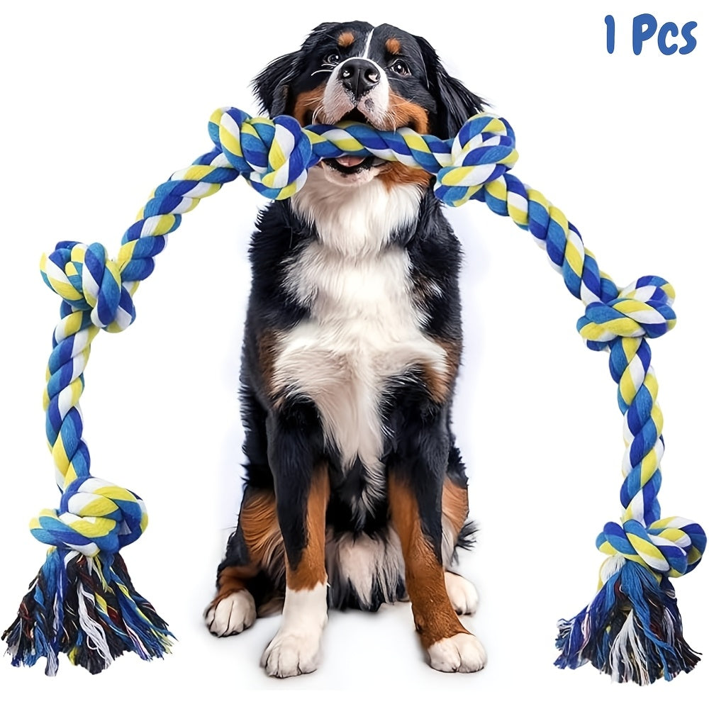 Unbreakable 6-Section Dog Rope Chew Toy – Heavy Duty Tug-of-War Rope for Medium & Large Dogs Over 80 lbs, Teeth-Cleaning Dental Floss Fibers, Non-Toxic Safe Chew Toy for Aggressive Chewers
