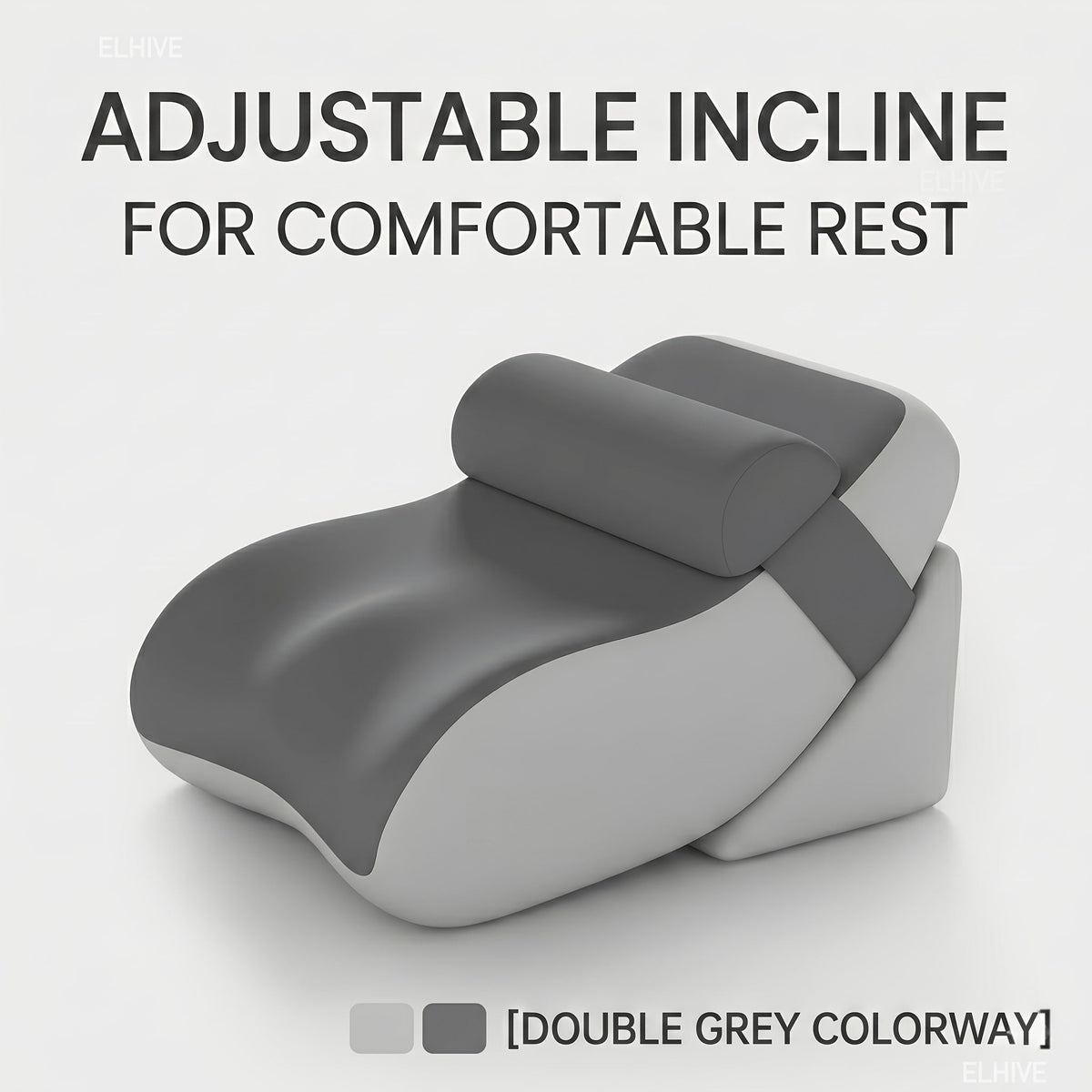 Adjustable Backrest Pillow Set of 3 – Memory Foam Reading Wedge Cushion Multi-Angle Ergonomic Support for Head Neck & Back Lounge Pillow for Bed Gaming TV with Washable Cover