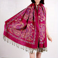 Cashmere Paisley Jacquard Fringe Scarf Shawl Women's Boho Ethnic Neck Wrap Soft Warm Travel Festival Daily Fashion 8 Colors