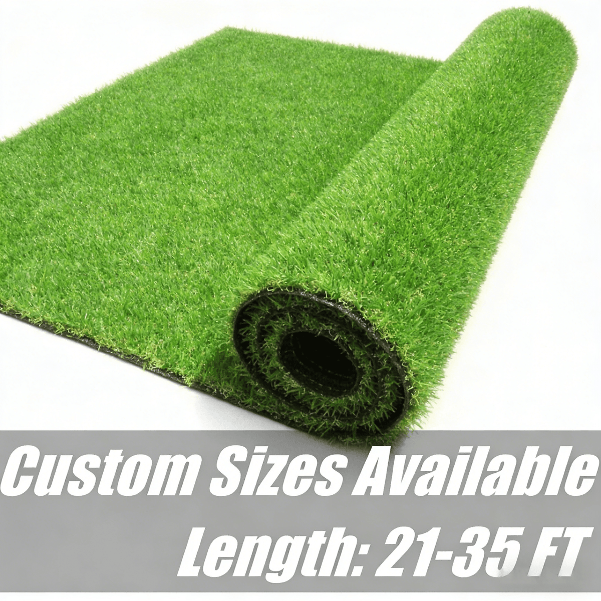 Artificial Turf Grass with Drainage 0.8" Pile Height UV-Stabilized Realistic Fake Grass Rug for Garden Balcony Backyard Patio & Pet Dogs – Custom Width 3–13ft & Length 21–35ft