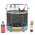 Kids & Adults Trampoline with Safety Enclosure Net, Multi-Functional Leisure Sports Trampoline, Indoor/Outdoor Backyard Jumping Mat, 6 Color Options, Fun Exercise Equipment for Family