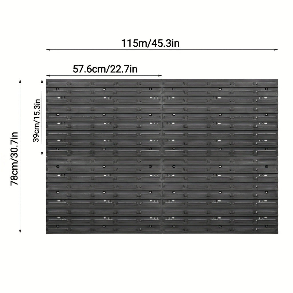 Tool Organizer Rack for Garage Wall, Heavy-Duty Plastic Storage Shelf with Multiple Compartments for Screws Nuts Bolts Small Parts, Easy Install Workshop Home Organizer, Space-Saving Tool Storage