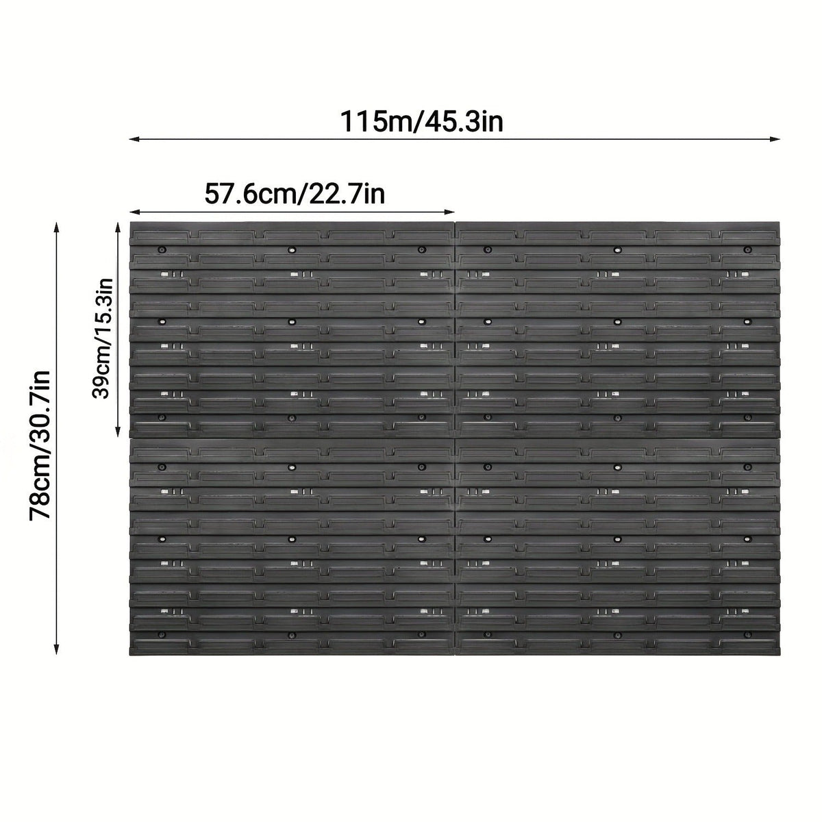 Tool Organizer Rack for Garage Wall, Heavy-Duty Plastic Storage Shelf with Multiple Compartments for Screws Nuts Bolts Small Parts, Easy Install Workshop Home Organizer, Space-Saving Tool Storage