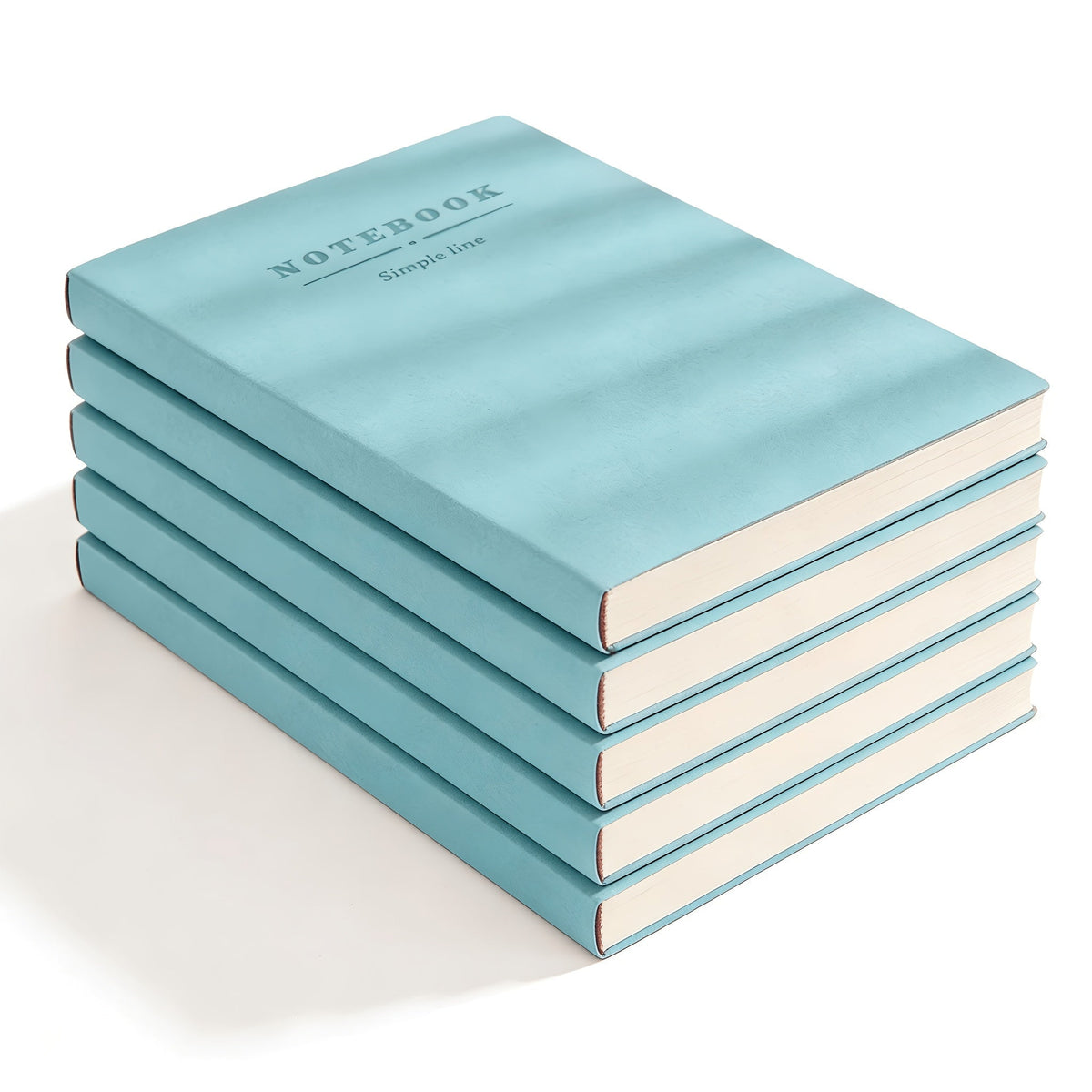 Soft Faux Leather Notebook 5-Pack Set, Square Ruled, Soft Cover with Bookmark, Extra Thick Pages for Business Meetings, School, Academic Writing – 7 Colors