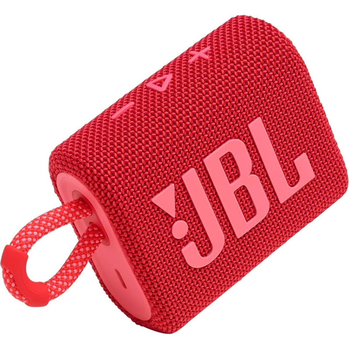 JBL Go 3 Portable Mini Bluetooth Speaker - IP67 Waterproof & Dustproof, Big Audio & Punchy Bass, 5H Playtime, USB-C Fast Recharge, Rugged Fabric & Carry Loop - Red, White, Blue, Camo & Gray