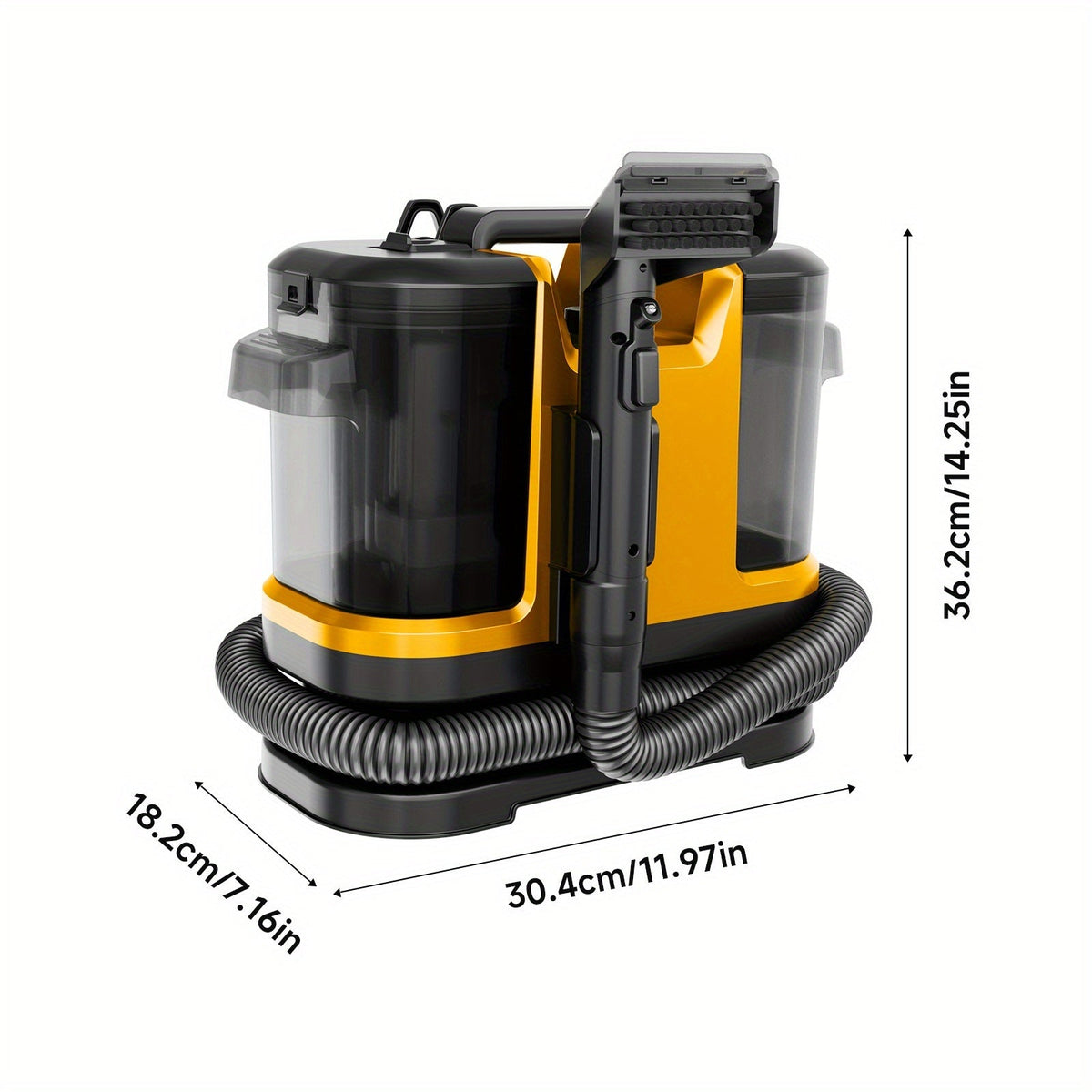 35 KPa Portable Carpet & Upholstery Spot Cleaner – Dual Size Brush Blow & Suction Integrated ABS Body 120V for Home Car & Furniture in White Blue & Yellow