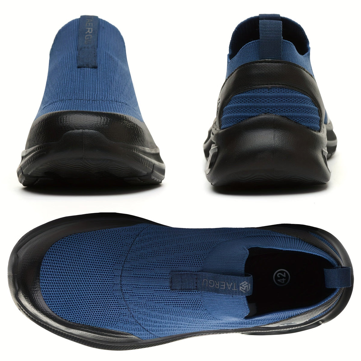 Men's Steel Toe Work Shoes Slip-On Lightweight Safety Sneakers Puncture-Resistant Non-Slip Loafers Black Grey Blue Sizes US 5.5-14