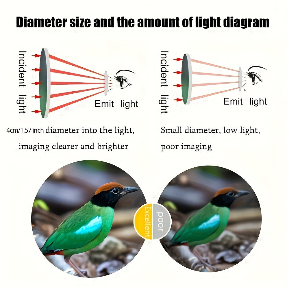 AUSNORA 10x40 HD Monocular Telescope – FMC Coating Manual Focus Lightweight Compact & Portable for Bird Watching Hiking Camping & Travel in Black & Green