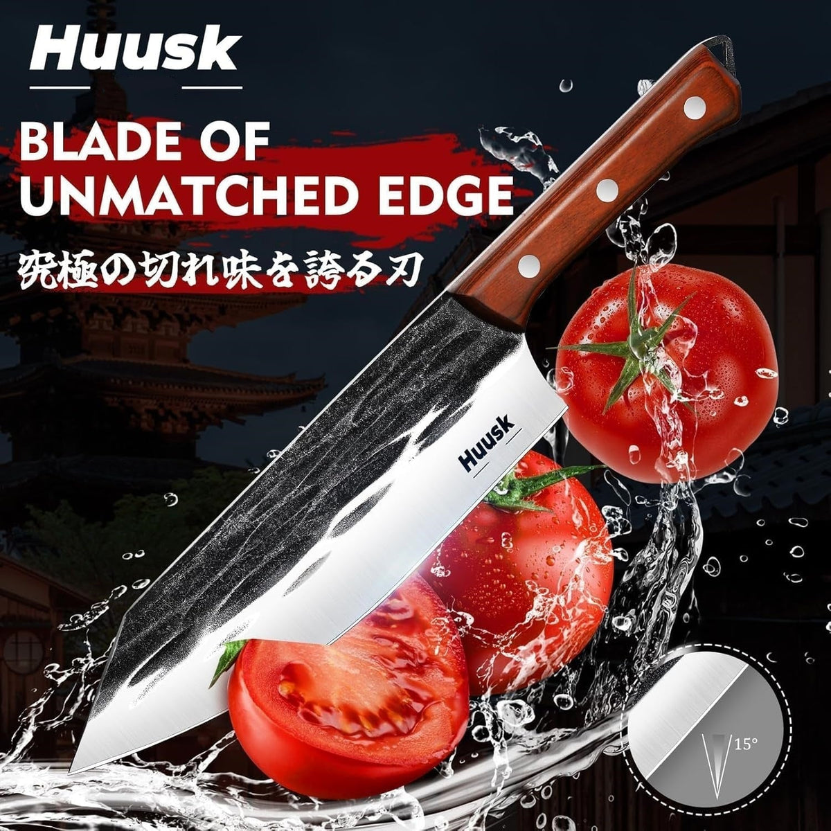 4-Piece Hand Forged High Carbon Steel Butcher Knife Set BBQ Meat Carving Boning & Breaking Knives with Wooden Handle Gift Box – Gift for Men & Women