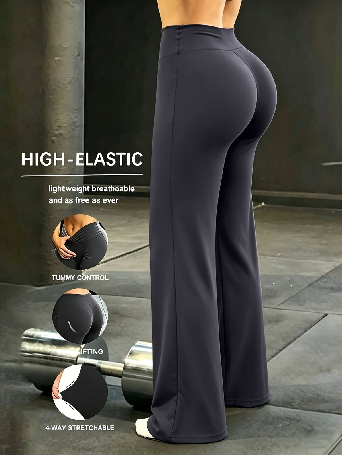 Women's High-Waist Wide-Leg Pants Quick-Dry Loose Fit Elastic Waistband - Casual French Style Spring Summer Long Pants S-XL
