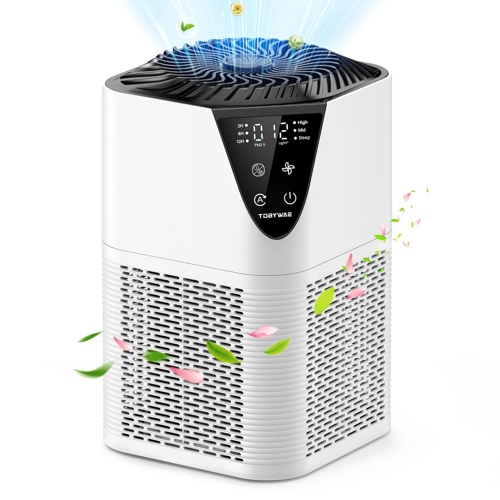 H13 HEPA Air Purifier for Large Rooms up to 1750 Sq Ft - 2025 Vortex 360° Intake, PM2.5 LCD Display, 3-Stage Filtration, Whisper Quiet 25dB, Aromatherapy, Removes Smoke Pet Dander Allergens - 2 Colors