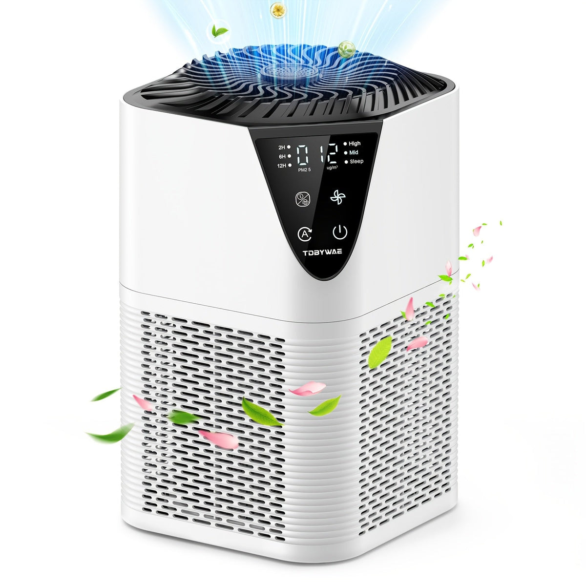 H13 HEPA Air Purifier for Large Rooms up to 1750 Sq Ft - 2025 Vortex 360° Intake, PM2.5 LCD Display, 3-Stage Filtration, Whisper Quiet 25dB, Aromatherapy, Removes Smoke Pet Dander Allergens - 2 Colors