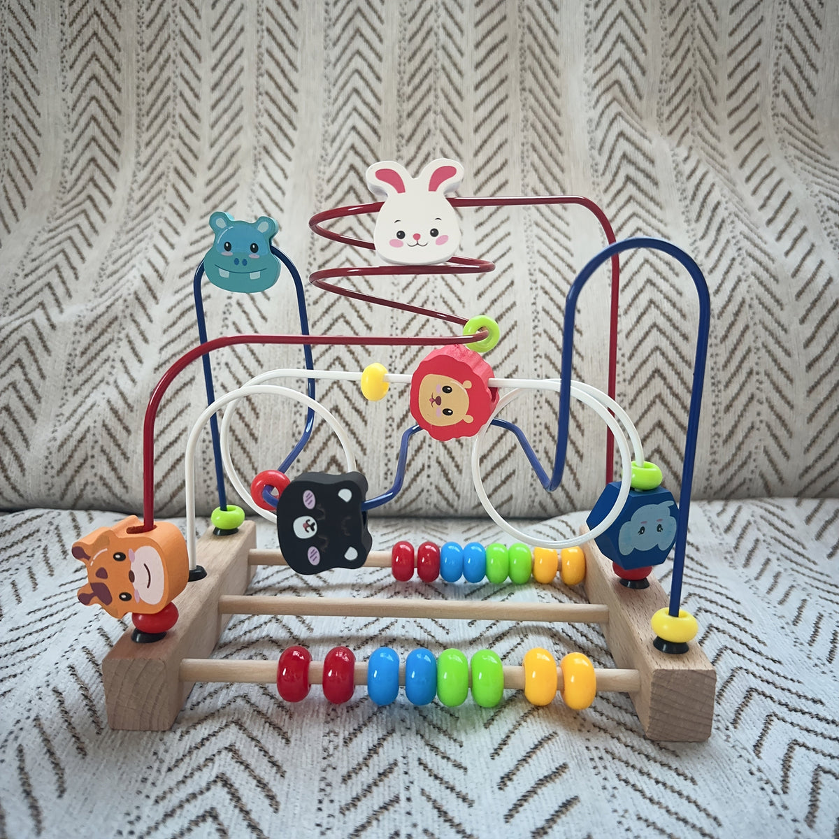 Animal Bead Maze Toy for Toddlers, 3-Line Preschool Education Puzzle Toy for Hand-Eye Coordination & Brain Development, Fun Learning Activity for Boys & Girls