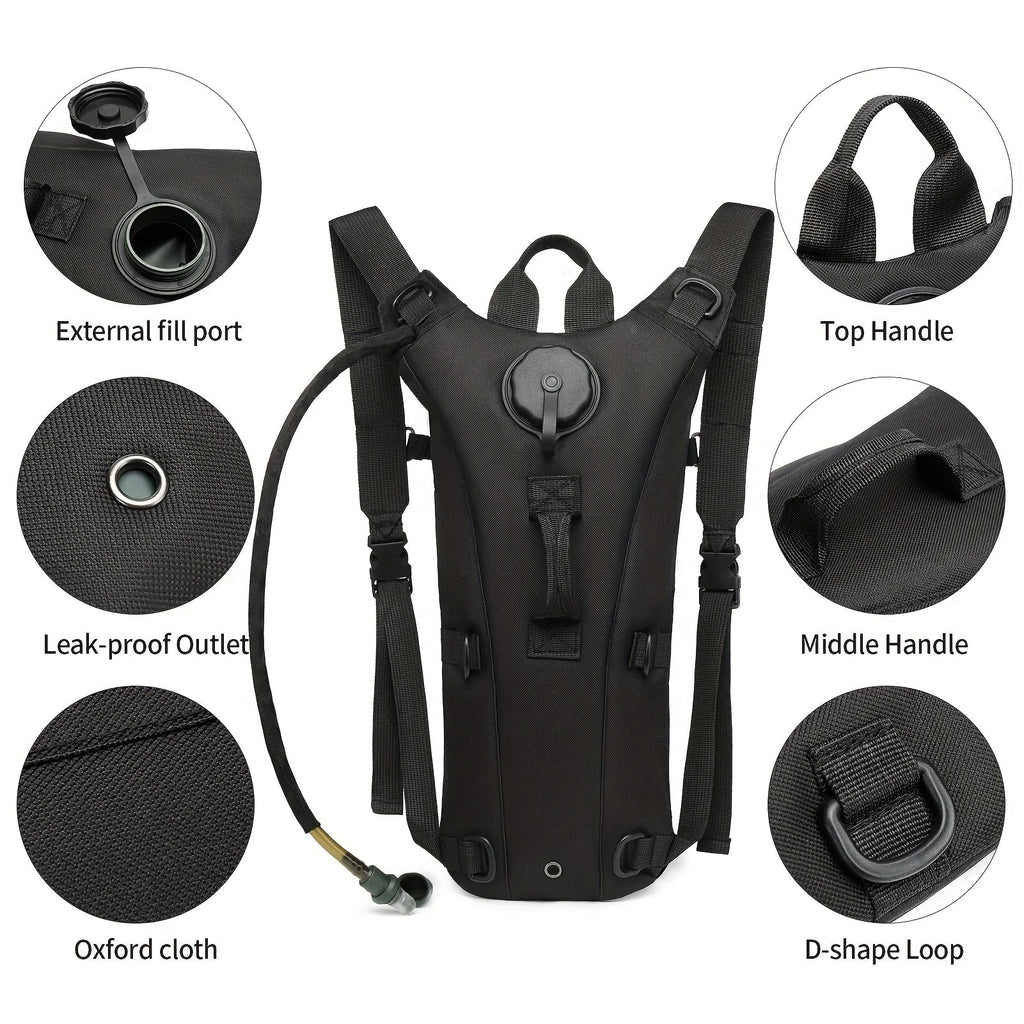 Hydration Backpack with 101oz Water Bladder, Tactical Lightweight Hiking Pack with Adjustable Straps and Large Capacity for Hiking, Biking, Running, and Climbing (Black/Green)