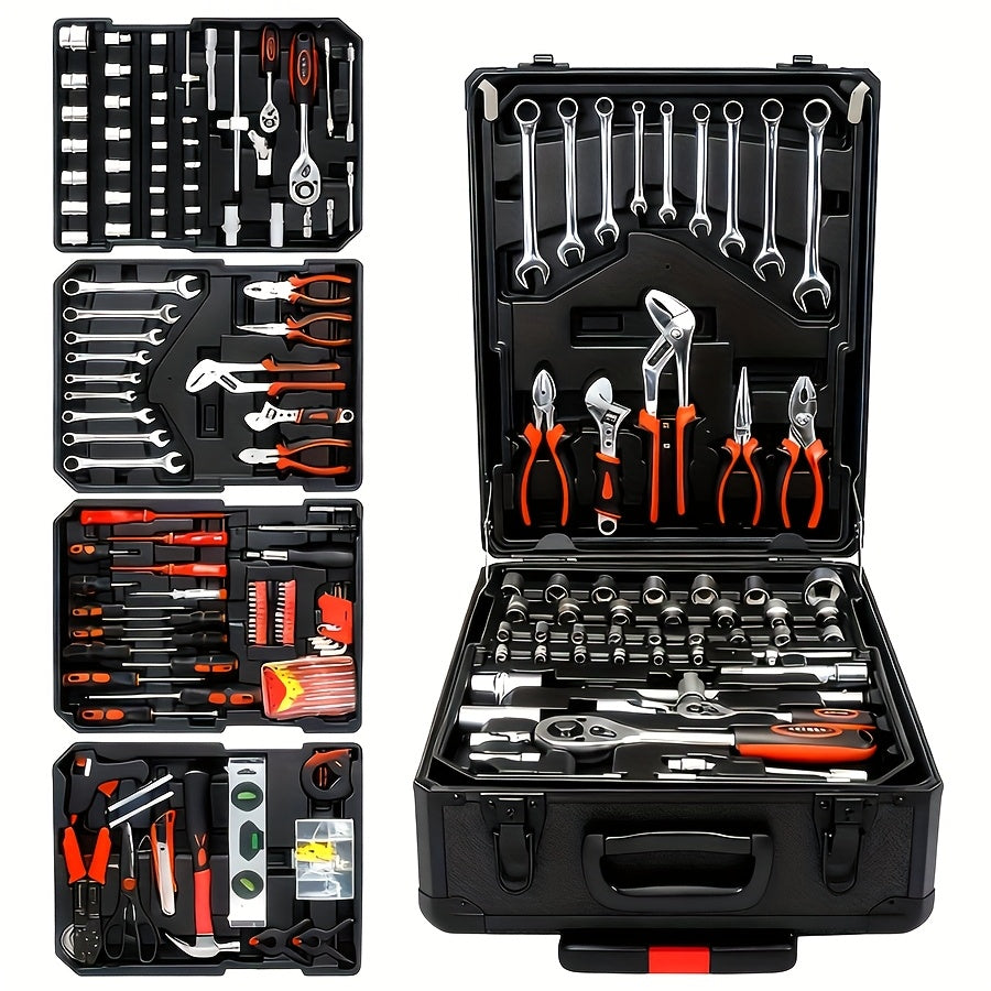 52-Piece Professional Tool Set with Portable Toolbox, Multi-Functional Home and Car Repair Kit for DIY Enthusiasts and Professionals, Gift for Men, Available in Red, Standard Black, and White