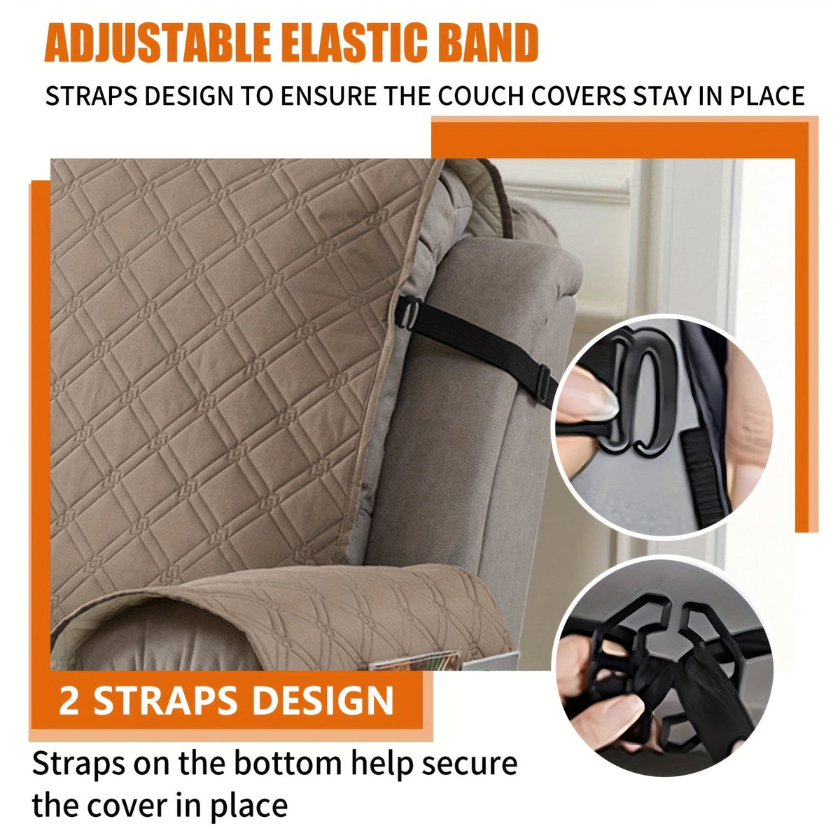 Waterproof Recliner Slipcover with Side Pockets, Anti-Slip Straps, 4-Layer Quilted Fabric, Pet & Kid Proof, Machine Washable Recliner Chair Protector – 11 Colors