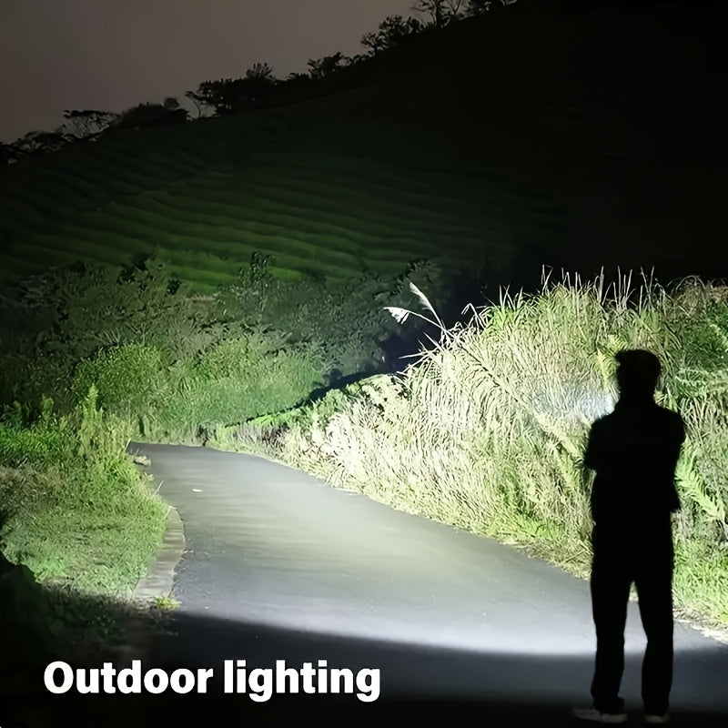 2-Pack High-Powered Zoom Flashlights - 260 Lumens, 150m Range, Retractable Zoom, Portable Mini Flashlight for Camping, Outdoor & Home - USB Charging Included