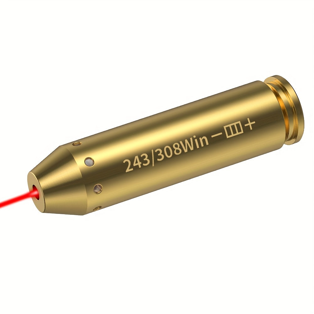 Red Laser Bore Sighter Multi-Caliber Firearm Sight Alignment Tool for 9mm, 223rem, 308win, 45ACP, 7.62, 40SW, 30-06, 38SPL, 12GA, 44Mag, 6.5mm, Copper Alloy Barrel Mount, 3 Battery Sets Included – Rifle, Pistol, Shotgun Accessory