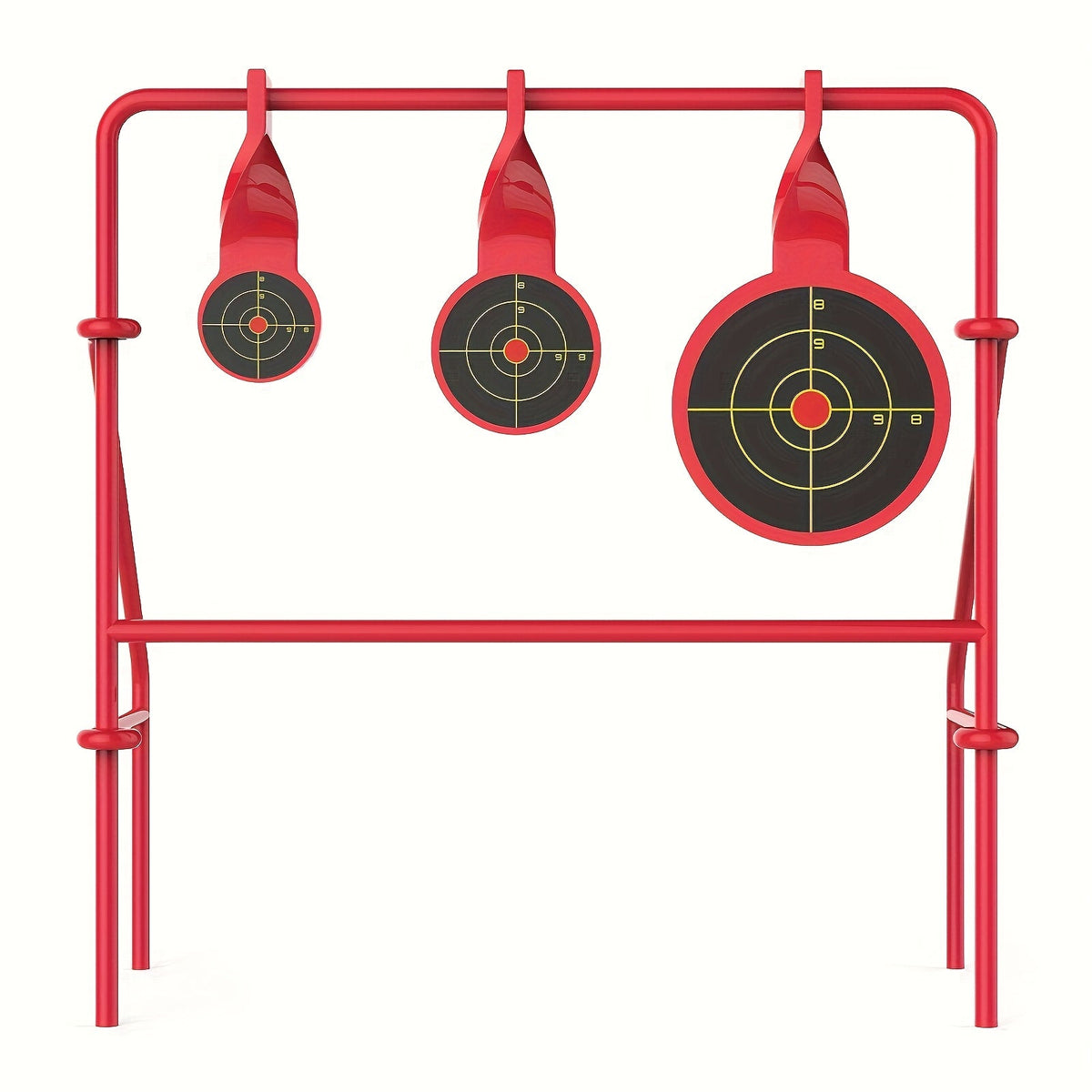 .22LR Spinner Shooting Target Stand - Triple Steel Spinner Targets, Foldable, includes 15-Pack Bullseye Paper Targets, for Outdoor Shooting Practice, Durable Air Strike Target System for Range Training