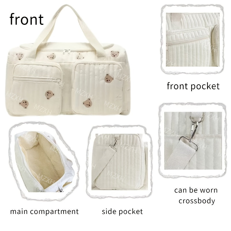 Large Capacity Mommy Diaper Bag & Hospital Maternity Bag, Durable Organizer with Zippered Main Compartment & Multiple Pockets for Diapers Wipes Bottles, Travel & Daily Use