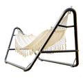 Outdoor Hammock with Sturdy Stand 600lb Capacity Anti-Rollover Safety Design for Backyard Patio Garden & Camping – Available in White & Grey