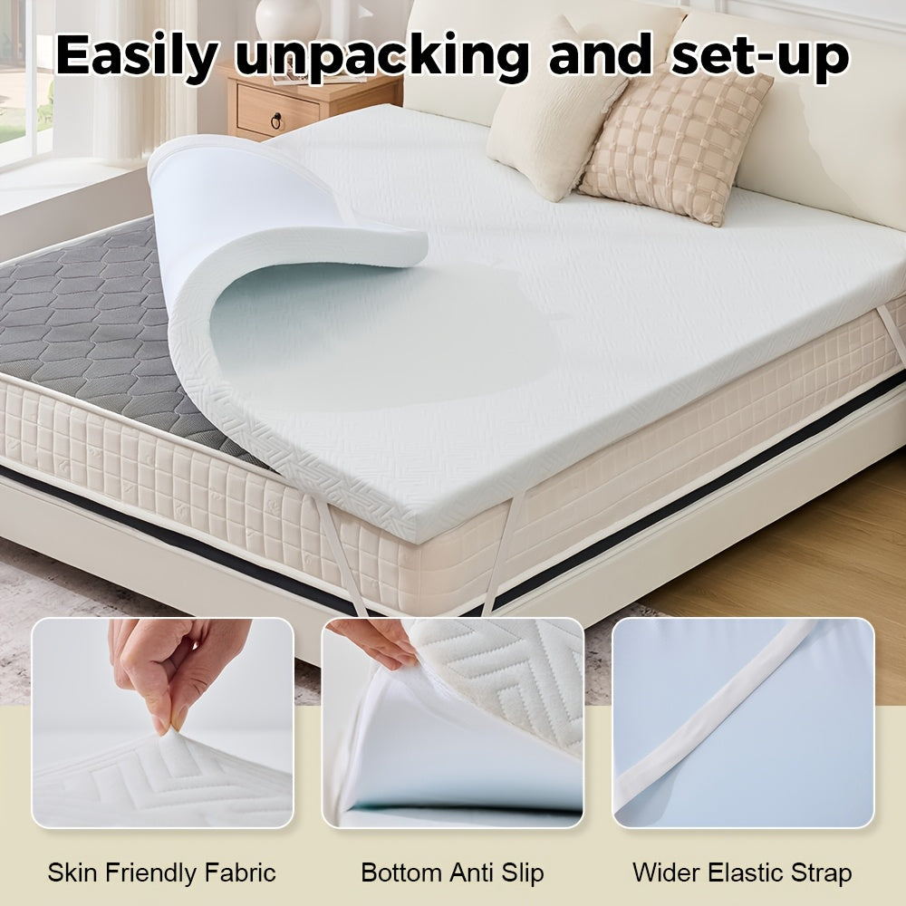 Memory Foam Mattress Topper 2 or 3 Inch – Gel Zoned Breathable High-Density Foam with Removable Soft Cover for Twin Full Queen King Sofa Beds