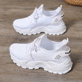 Women's Breathable Knit Sneakers - Lightweight Soft-Sole Low-Top Casual Walking & Running Shoes - Spring & Autumn - US 6–11.5 - 12 Colors & Materials