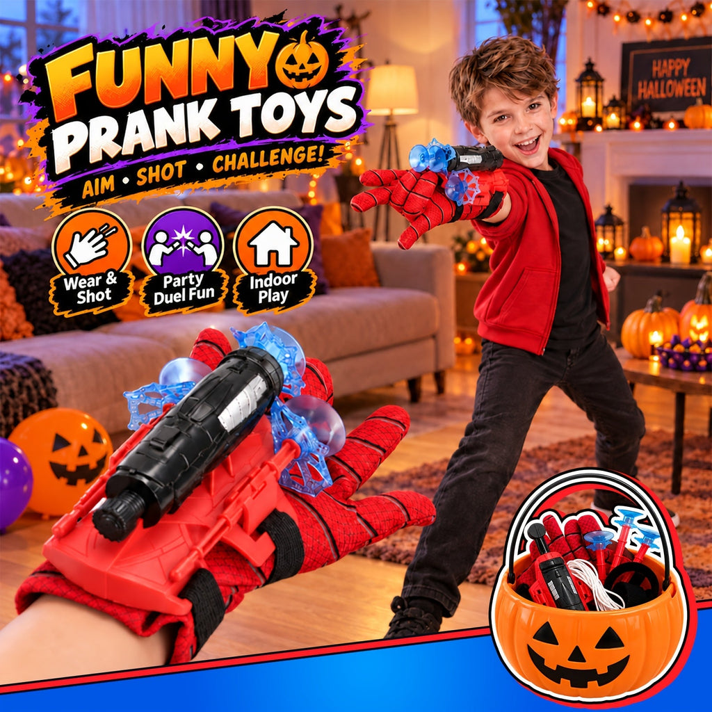 Novelty Prank Toy Emitter - Creative Interactive Hero Toy for Kids - Durable ABS Material - Halloween & Christmas Gift - Red