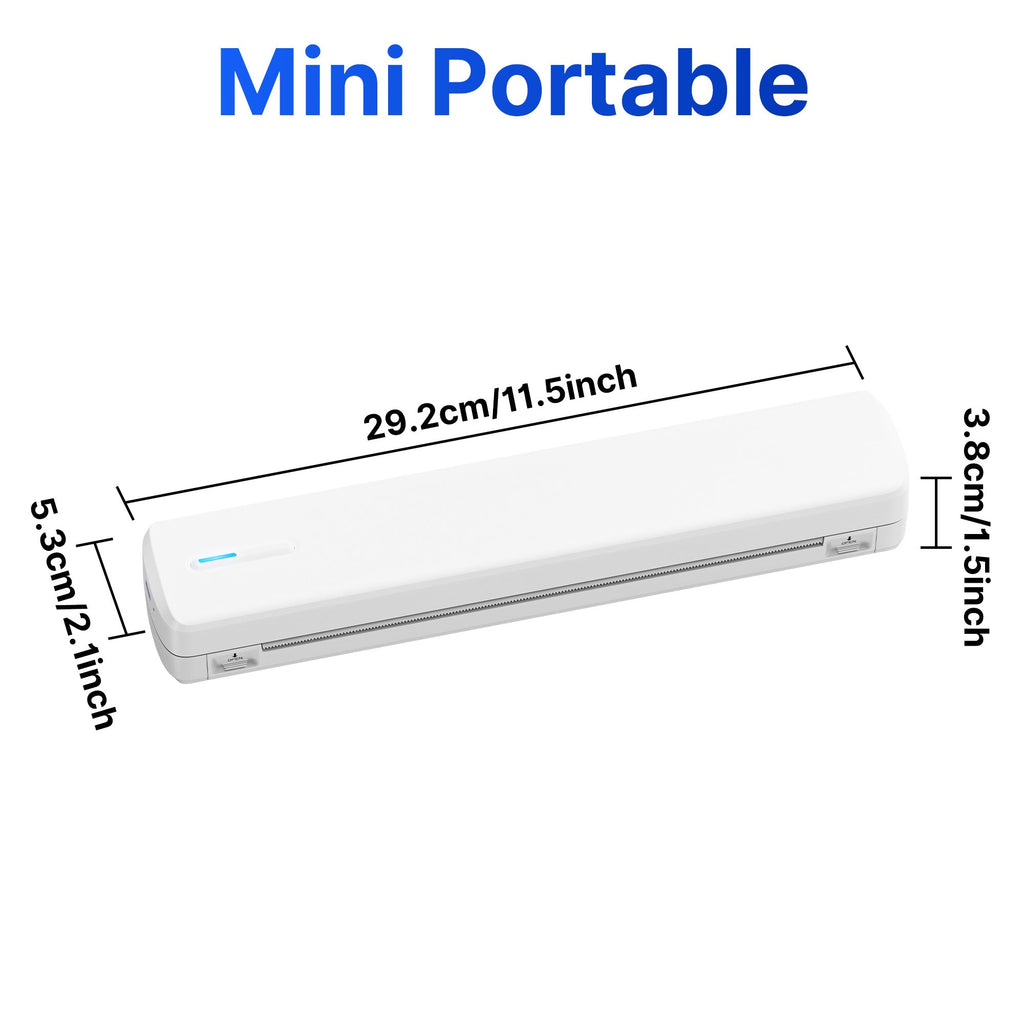 Portable Wireless A4 Thermal Printer – Inkless Compact Travel Printer for iPhone, Android, and Laptop – Supports Folded Paper, Roll Paper, and Tattoo Transfer Paper – Ideal for Home, Office, and School