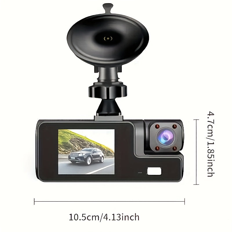 3-Channel Dash Cam, 4K Front + 4K Interior + 1080P Rear, includes Free 32GB Card, Night Vision, G-Sensor, Wide Angle, Real-Time Recording & Parking Monitor – Velora