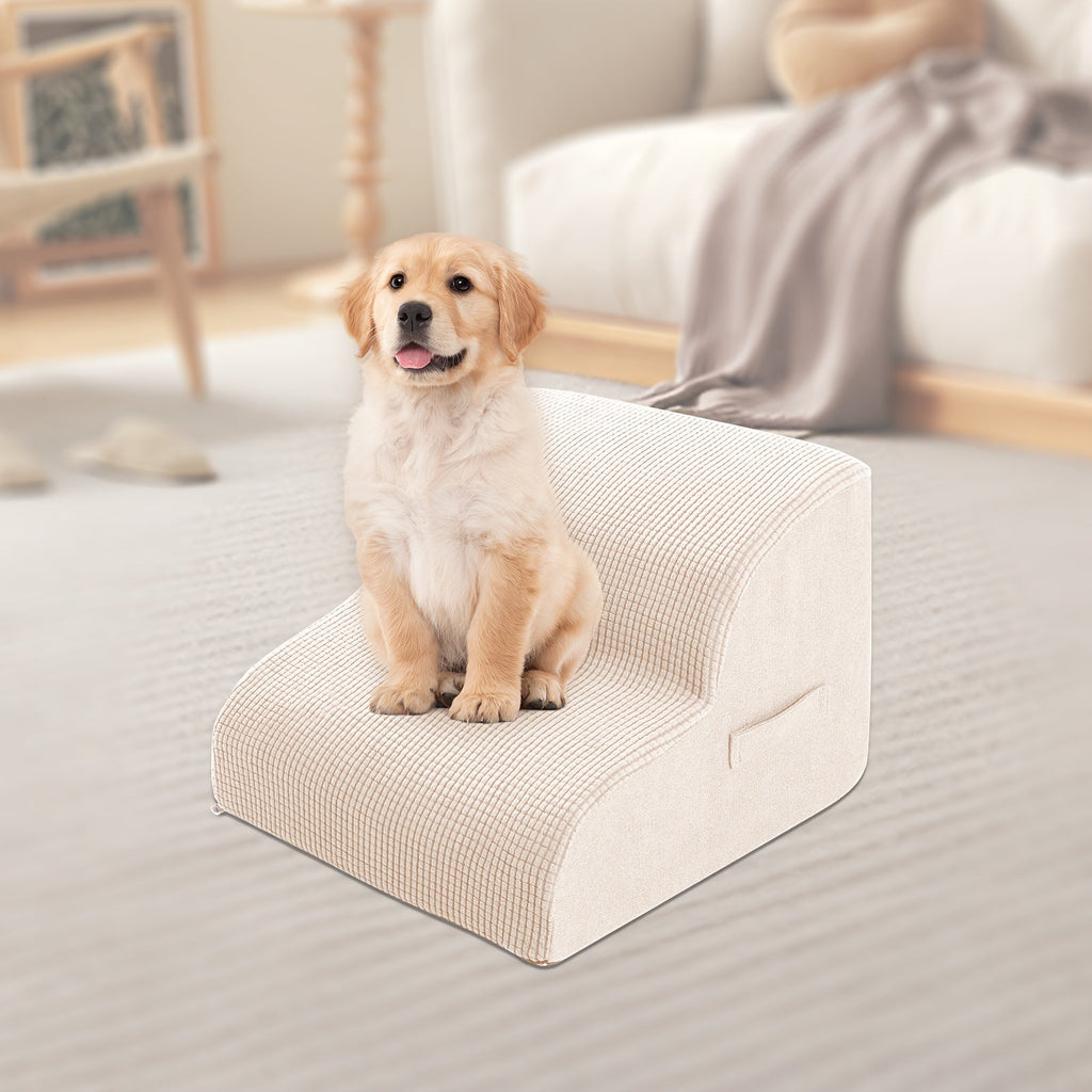 Dog Stairs for Bed & Sofa – Non-Slip Pet Steps 2/3/4 Steps for Small Dogs & Cats, Removable Washable Cover, Orthopedic Ramp for Senior Dogs, Injured Pets & Joint Pain Relief, 5 Colors