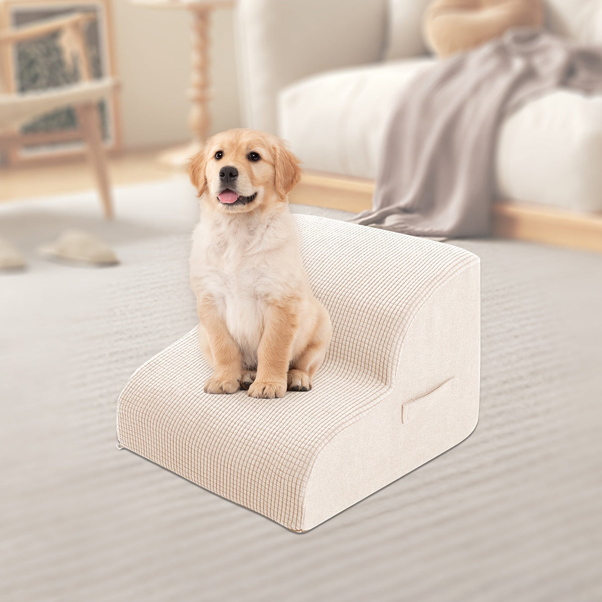 Dog Stairs for Bed & Sofa – Non-Slip Pet Steps 2/3/4 Steps for Small Dogs & Cats, Removable Washable Cover, Orthopedic Ramp for Senior Dogs, Injured Pets & Joint Pain Relief, 5 Colors