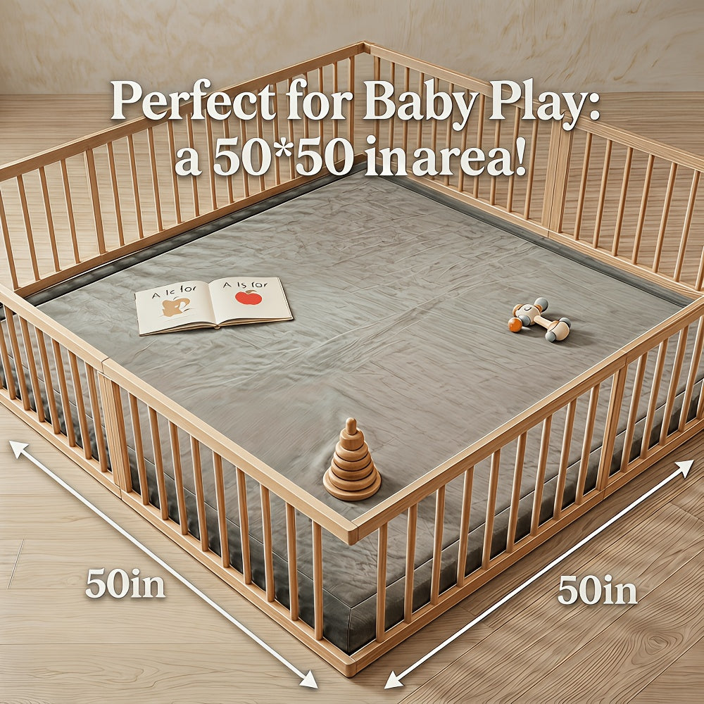 Baby Play Mat 50x50 In 3cm Thick Padded Foam Tatami Crawling Mat for Kids Playroom Playpen Nursery Living Room & Yoga – Coffee Brown & Turquoise