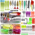 Fishing Lure Kit 78/106/188/361 Piece Freshwater Tackle Box Set, Spoon Lures, Soft Plastic Worms, Hooks & Accessories for Bass, Trout, and Salmon Fishing, Complete Beginner & Pro Fishing Gear Gift