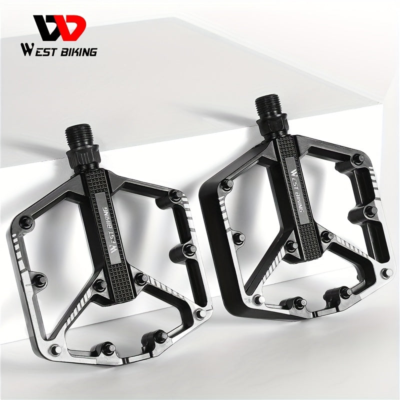 Aluminum Alloy Bike Pedals, 3 Bearings, Non-Slip, Lightweight Bicycle Pedals with Hexagonal Sleeve for Mountain Bikes & Road Bikes – Easy Install, Durable Multi-Color Cycling Accessories, 1 Pair