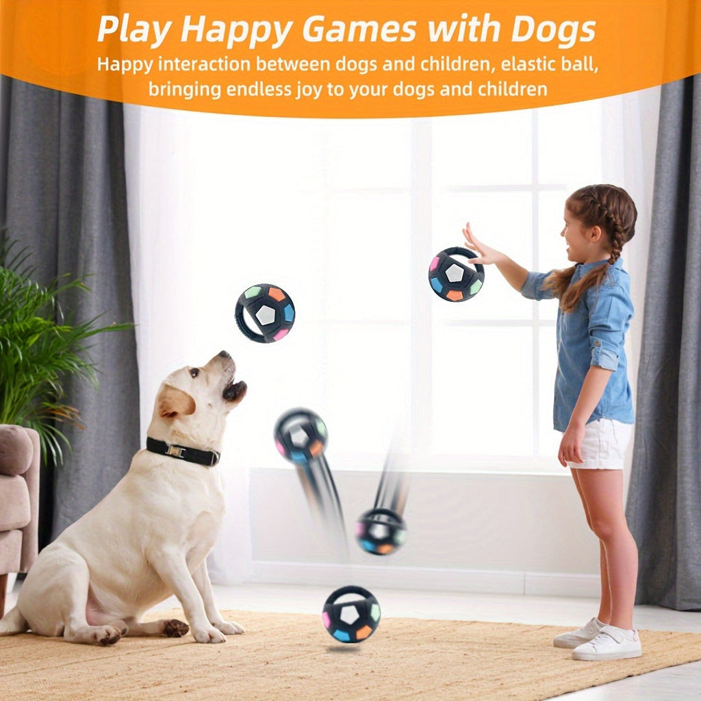 Squeaky Dog Ball Toy, Durable TPR Soccer Football Interactive Chew Toy for Medium Dogs, Teeth Grinding Training, No Battery Needed, Pet Play Ball
