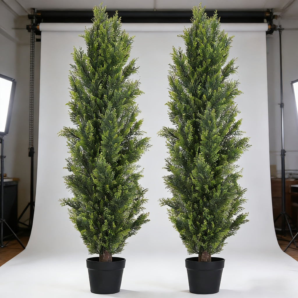 2-Pack Artificial Shaped Pine Trees – Faux Topiary Greenery Trees for Indoor & Outdoor, Front Door, Courtyard & Entryway Decor, 3FT / 4FT / 5FT / 6FT, Low-Maintenance Year-Round Decor – Nova Mart