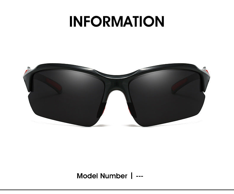 Men's Half-Frame Polarized Sports Sunglasses with UV400 Protection, Lightweight Goggles for Skiing, Driving, Running, Fishing, and Outdoor Activities, 3-Pack or 10-Pack