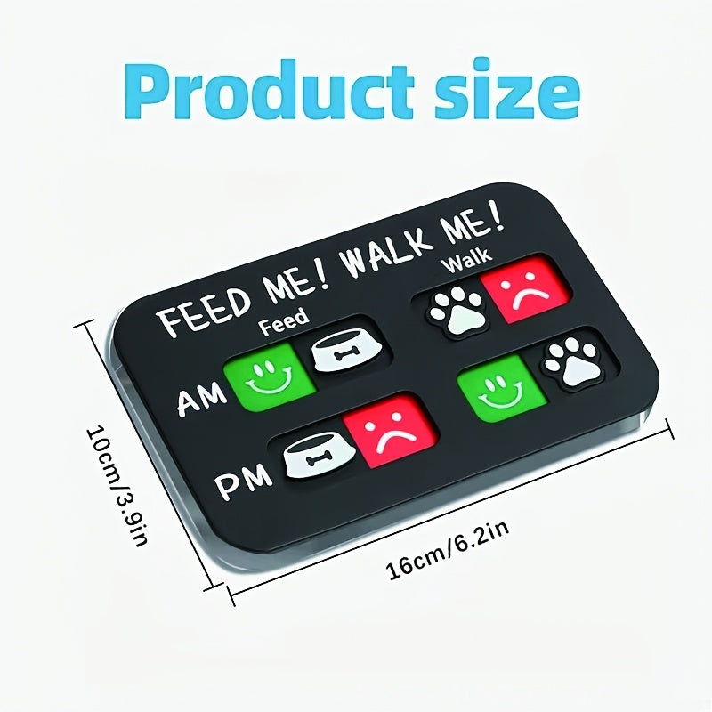 Pet Feeding Sign – Daily AM/PM Feeding Schedule & Walking Tracker for Dogs, Record Pet Meals and Exercise Routine – Black Acrylic