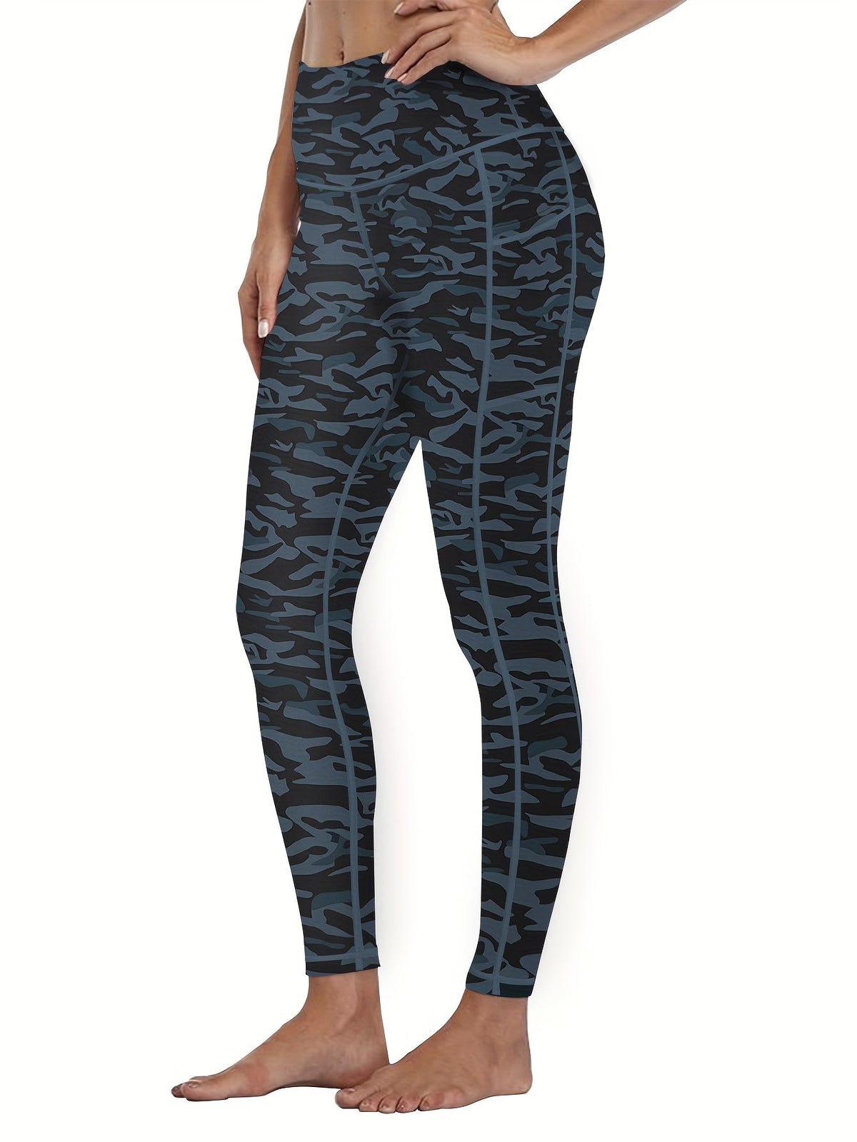 5-Piece Women's Printed Compression Yoga Pants – 7/8 Length Fitness Running Leggings with Leopard, Camo & Solid Patterns, High-Waist Athletic Tracksuit Bottoms for Gym Workout, S-XXL