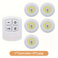 5 Pack LED Wireless Night Lights, Remote Control, Magnetic Adhesive, Battery Operated, for Cabinet, Hallway, Bathroom, Bedroom, Kitchen, Stairs, Home Decoration, Easy Setup