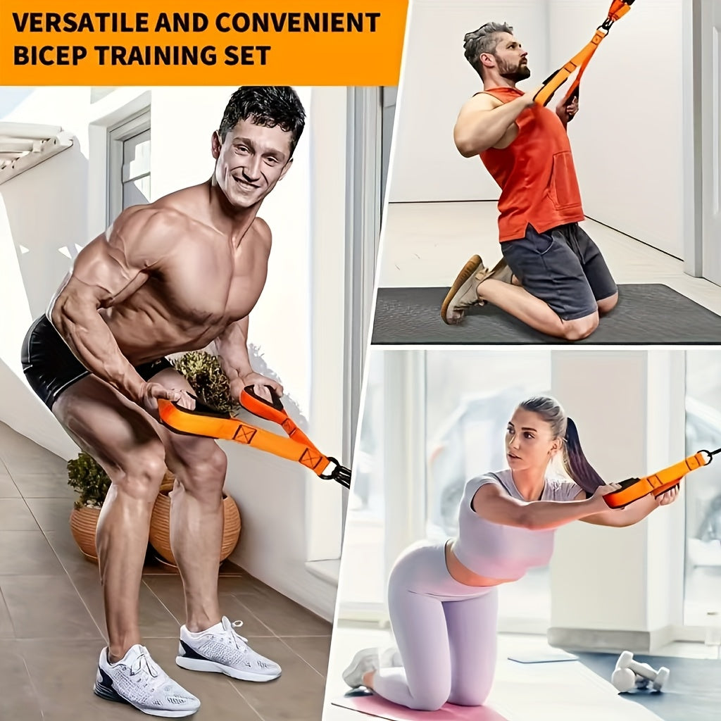 5-Piece Heavy-Duty Resistance Bands Set Up to 225lbs – Includes 3 Resistance Bands, Handles & Door Anchor for Home Gym Deltoid Press, Face Pull, Bicep Curl Workout, Great Fitness Gift