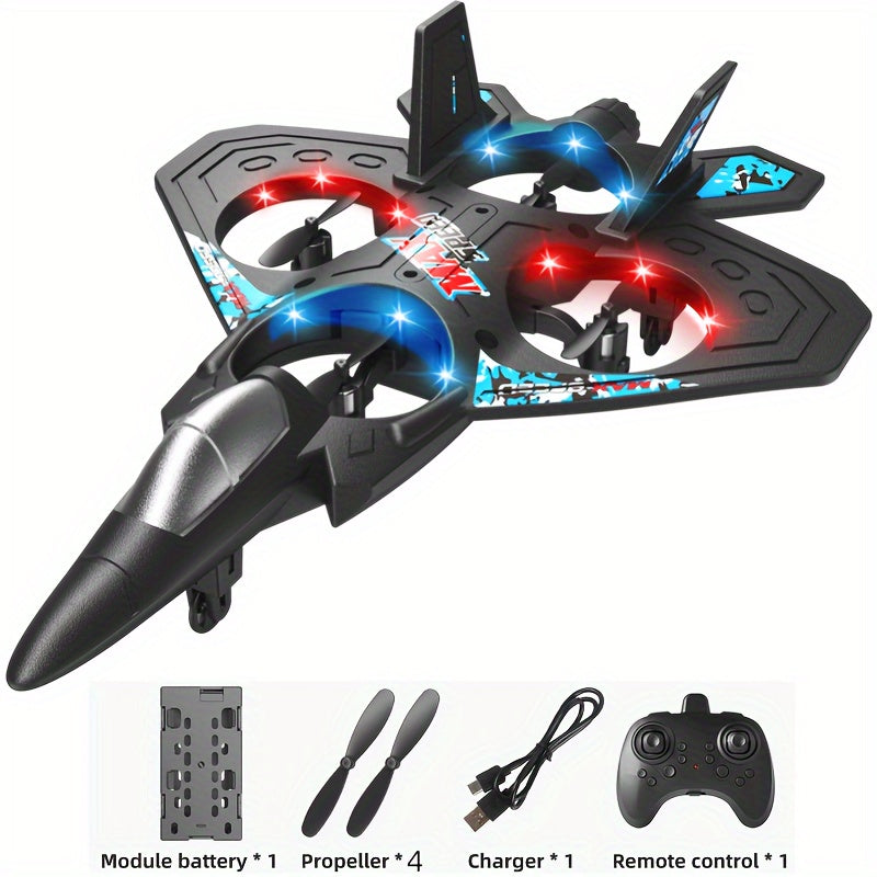 Rechargeable RC Drone for Beginners with Altitude Hold & Remote Control – Mini Quadcopter for Kids & Adults, Indoor/Outdoor Flying Toy Gift, Black Blue Red