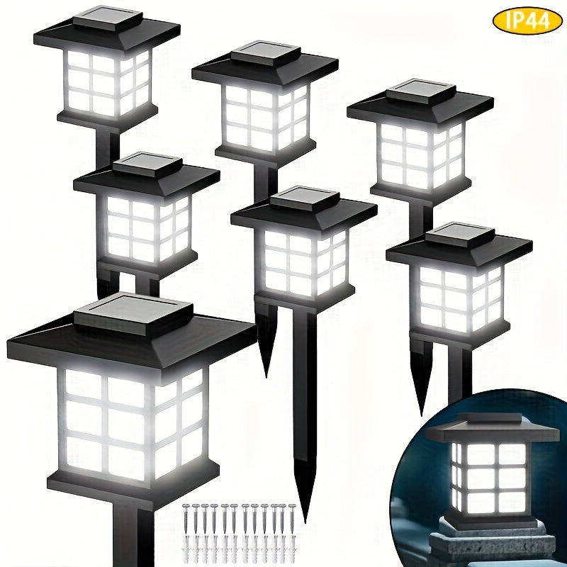 Solar Outdoor Garden Lights 6/12/24 Pack IP44 Waterproof | Warm White & Colorful LED Landscape Pathway Lights for Yard, Courtyard, Patio, Holiday Decoration – Auto On/Off