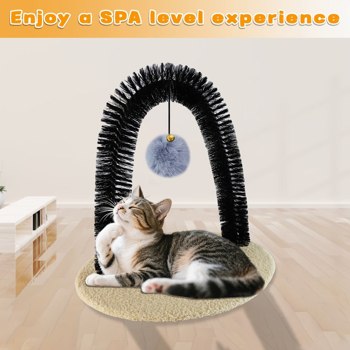 猫咪拱形按摩自嗨抓板——室内猫咪互动按摩刷，缓解掉毛与压力，磨爪拱门