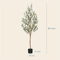 Artificial Olive Tree - Faux Silk Plant with Natural Wood Trunk & Lifelike Fruits, Shapeable Branches, Black Pot Included - Home, Office & Holiday Decor - 4ft, 5ft, 6ft & 7ft