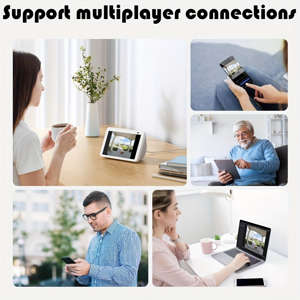 Wireless Security Camera with Built-In AP Hotspot, No Internet Required, Infrared Night Vision, Two-Way Audio, Motion Detection, Real-Time Home/Pet Monitoring, Black/White, 1/2/3/4 Pack