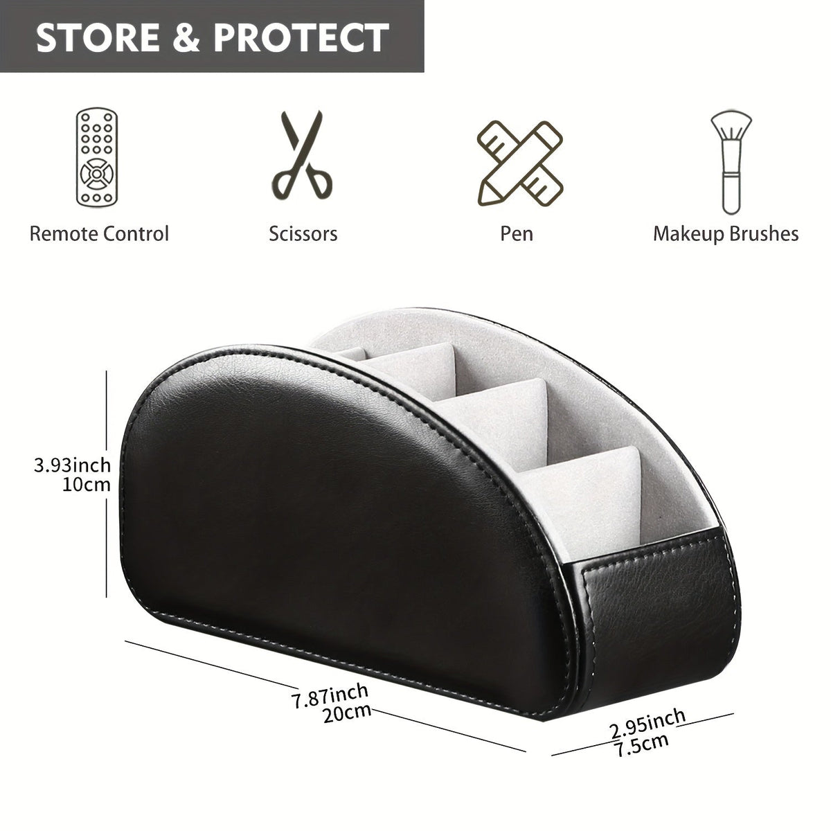 Remote Control Holder with 5 Compartments Desktop Organizer Caddy – Bedside Storage Box for TV Remotes, Pens, Eyeglasses, Office Stationery, and Home Appliance Controllers
