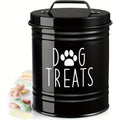 Pet Food Storage Container with Lid - Moisture-Proof Metal Dog Food Bucket, Country Farmhouse Style Airtight Dry Food Keeper for Dogs and Cats, Black/White Kitchen Pet Organizer Gift